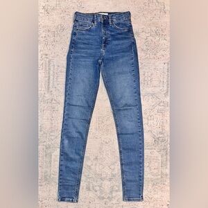 Top shop tall Jamie jeans in mid blue